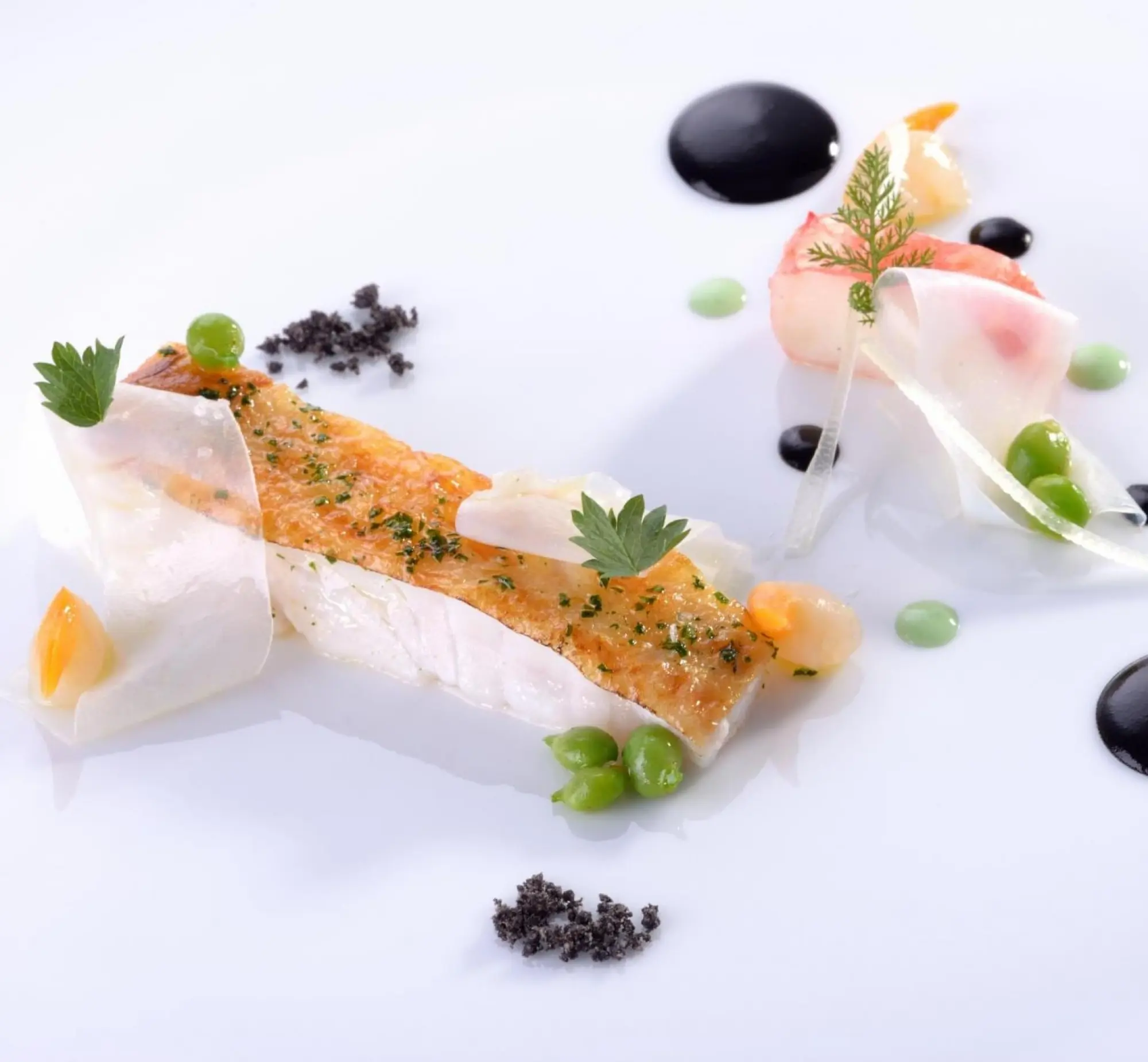 Rodaballo salvaje a la brasa con salteado de frutos de mar y curry verde 697